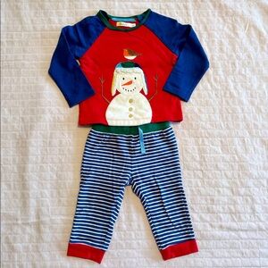 Baby Boden snowman matching set